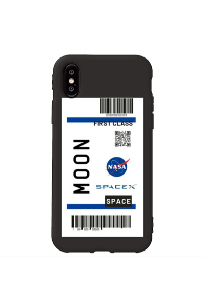Other Apple iPhone Xs Moon spacex Black Colored Silicone TPU Θήκη
