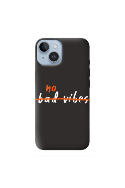 Other Apple iPhone 14 No bad vibes 2 Black Colored Silicone TPU Θήκη
