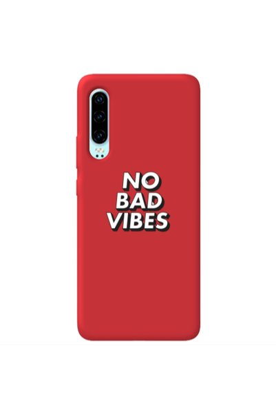 Other Huawei P30 No bad vibes Red Colored Silicone TPU Θήκη