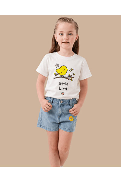 Re-clo LITTLE BIRD، تي شيرت للأطفال من القماش العضوي بأكمام قصيرة ومطبوع للجنسين