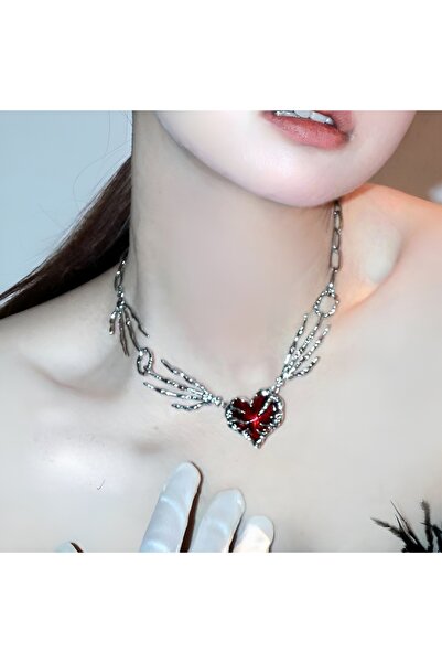 KİRAZ ÇİÇEĞİ JEWELRY Kore Tarzı GOTİK kalp kolye