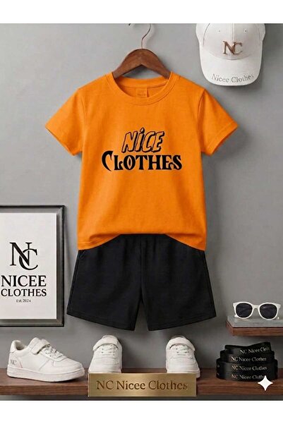 NC Nicee Clothes تي شيرت صيفي للأطفال شورت يونيسكس (مطبوع يدويًا بشكل جميل)