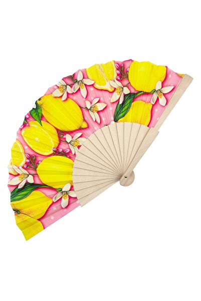 PRAVALIA CU SURPRIZE Evantai elegant cu lămâi LIMONE DI CAPRI, Galben/Multicolor, Textil/Lemn