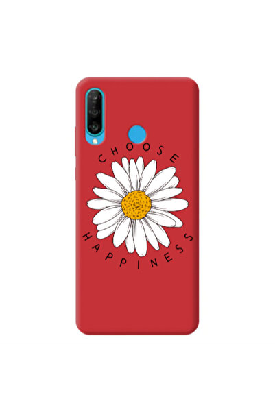 Other Huawei P30 Lite Chose Happines Red Colored Silicone TPU Θήκη