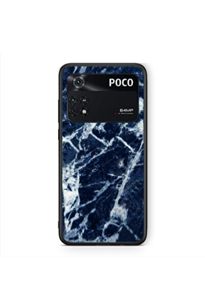 Other Xiaomi Poco M4 Pro 4G Marble Cracked Purple Black Glossy Θήκη