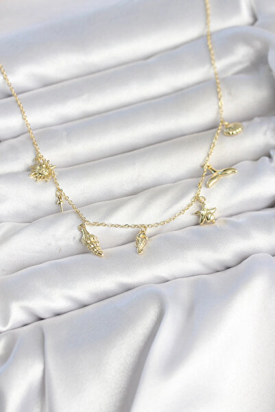 Generic Brand Brass Gold Color Minimal Sea Concept Women's Necklace
