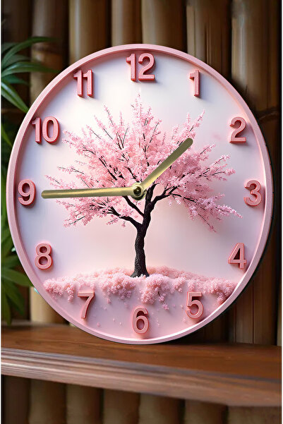 SHELİFE 🌸   Blossom Time – 3D Looking Flower Tree Mdf Wall Clock 🕒   Sdw270