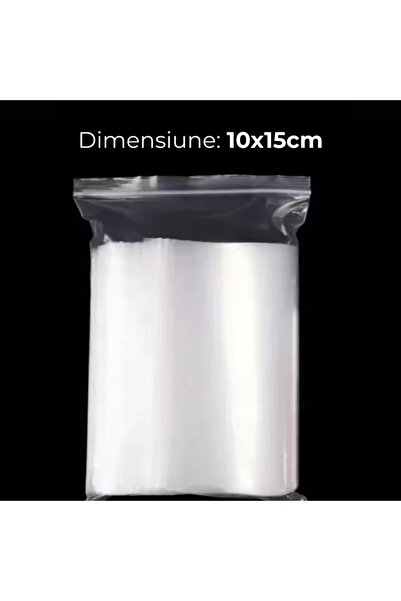 MC Micostore Punga ziplock, 10x15cm, 10 microni, plastic transparent, set 100...