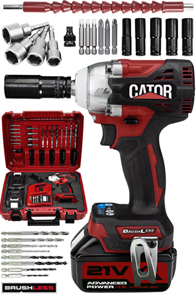 CATOR 21V 450 Nm Torklu Çift Akülü Kömürsüz Torklu Matkap Somun Sökme Sıkma M...