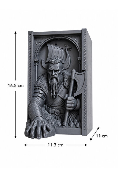Tridory Suport de carte tip nișă cu războinic viking imprimat 3D, Decor fanta...