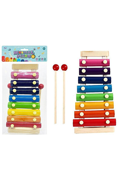 adar Xilofon din lemn, instrument muzical 8 tonuri, pentru copii 3+, cu 2 cio...
