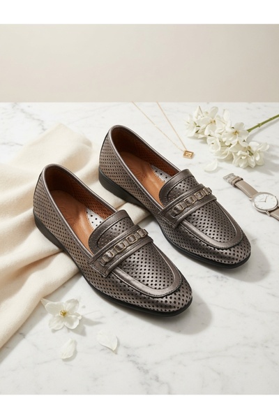 Kemal Aygün -Genuine Leather Women's Loafer Shoes
