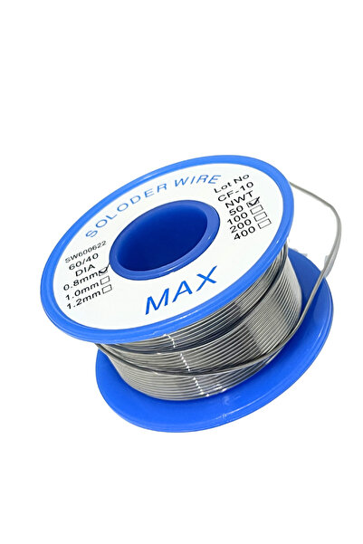 RoboPazar MAX 50 gr Lehim Teli 0.8 mm, Sn40/Pb60, RN-3 %2.2 Flux