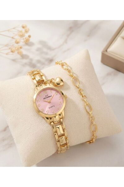 Ferronucci Women's Gold Steel Wristwatch with Bracelet Gift – Elegant Quartz ...
