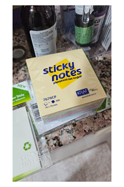 Noki Memo 12012 Yapışkanlı Not Kağıdı 75 x 75 mm 400 Yaprak - Karışık Neon Renk