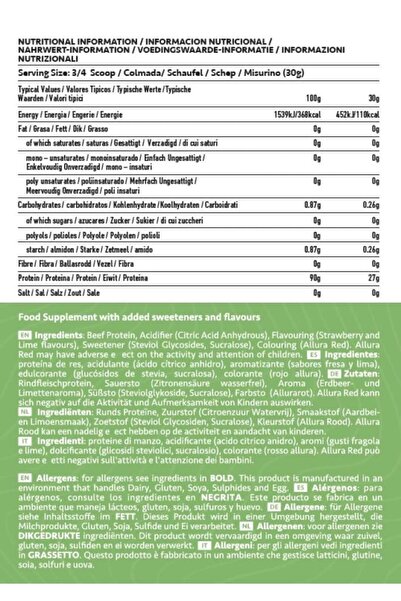 HSA Beef Protein بروتين لحم البقر المعزول من HSA Nutrition - بنكهة الفراولة والليمون - (1.8 كجم)