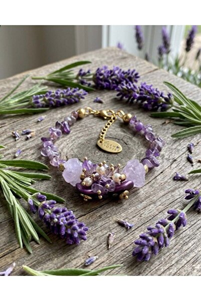 THE GEM STORIES JEWELRY Βραχιόλι Αμέθυστου Λάμψης