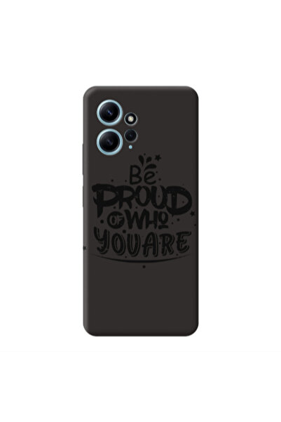 Other Xiaomi Redmi Note 12 4G Be proud of who you are Black Colored Silicone ...