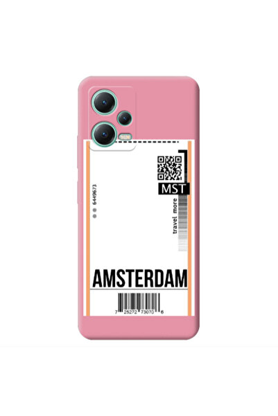 Other Xiaomi Redmi Note 12 Pro 5G Amsterdam Travel More Pink Colored Silicone...