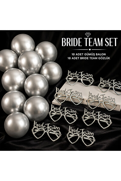 CHANCE GİFT Bride Team Gözlüğü Gold Balon Seti Bekarlığa Veda Bride Party Org...