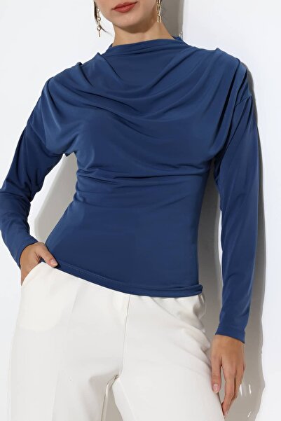Sabr Women's Sandy Degaje Collar Long Sleeve Blouse