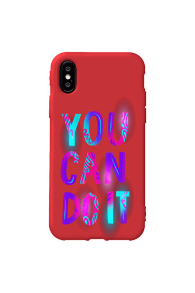 Other Apple iPhone X You Can Doit Red Colored Silicone TPU Θήκη