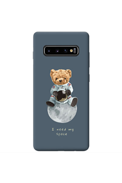 Other Samsung S10 Bear in space Dark Grey Colored Silicone TPU Θήκη