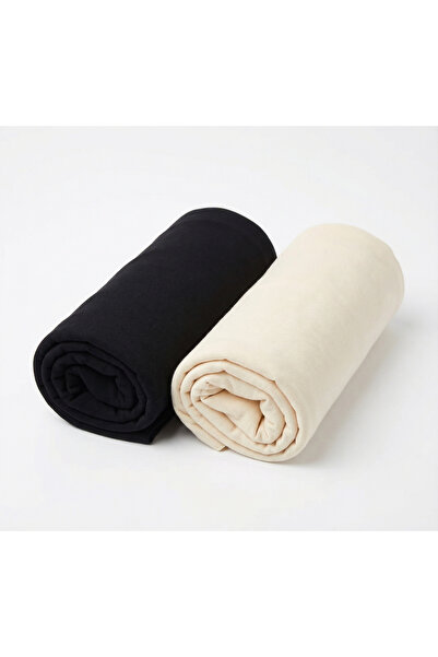 Angel&Co. Girls Clothing Combed Cotton Shawl Set of 2 Black & Cream 65X170 cm