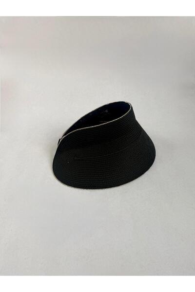 Moodbasic Stone-Embellished Striped Wide-Brim Hat