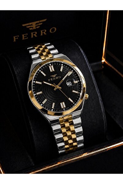 FERRO Premium Italian Desing Steel Cord Engagement and Groom Watch 3 Atm Men ...
