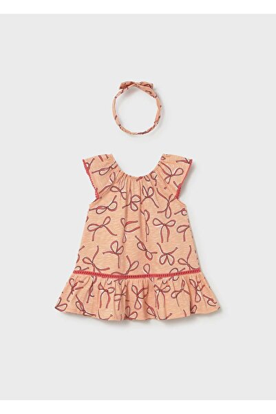 MAYORAL Baby Girl Dress and Headband Orange