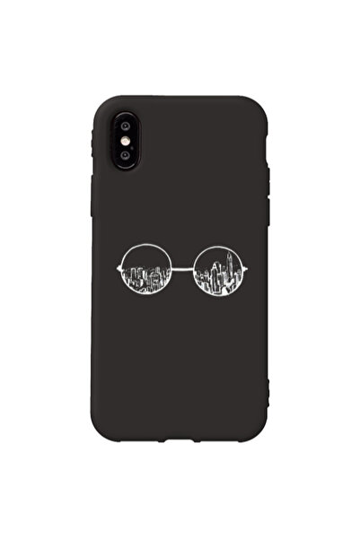 Other Apple iPhone Xs Sunglasses Black Colored Silicone TPU Θήκη