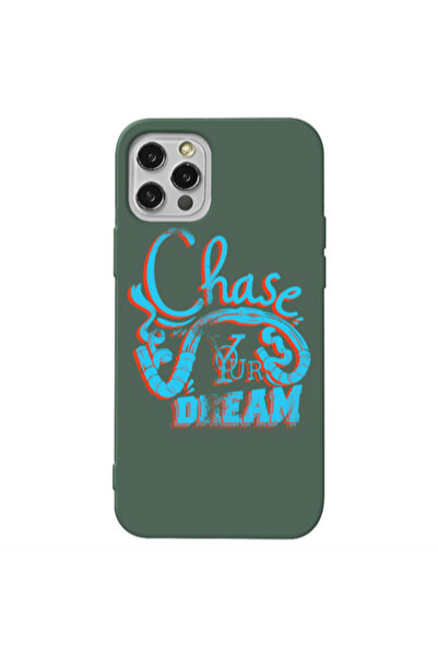 Other Apple iPhone 13 Pro Chase Your Dream Dark Green Colored Silicone TPU Θήκη