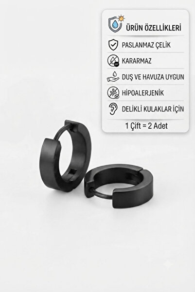Blisse Piercing Unisex Klasik Model Cerrahi Çelik Halka Küpe