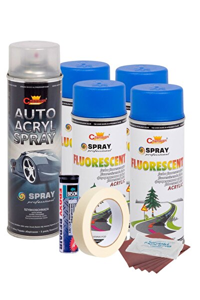 Avex Kit complet pentru repararea și vopsirea roților în albastru fluorescent...