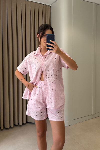 MAGARDE Verona Premium Shorts Shirt Set - Pink