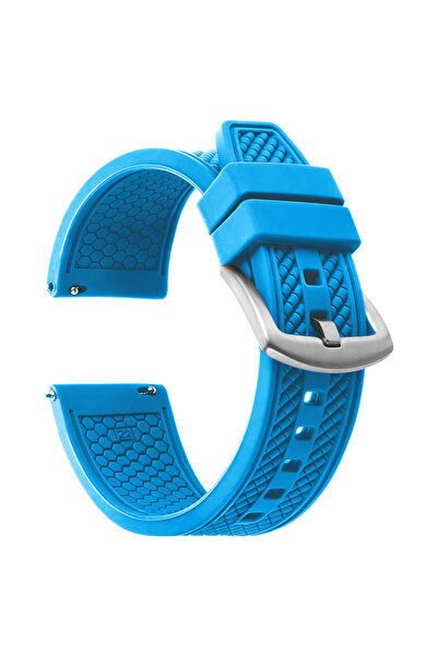 Choice16 20mm Silver Buckle Light Blue New Style 20mm 22mm Silicone Strap for...