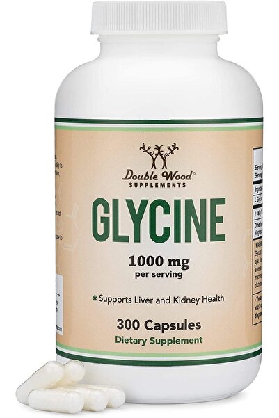 DOUBLE WOOD Glycine 1,000 mg 300 Capsules Usa Menşeii DaphneLabs