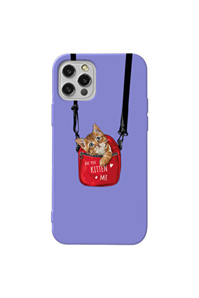 Other Apple iPhone 13 Pro Kitten Me Purple Colored Silicone TPU Θήκη