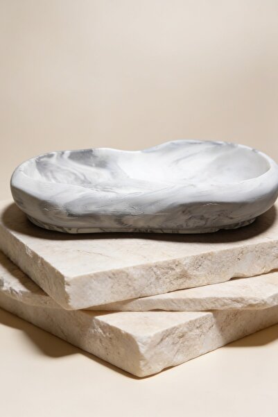 Empressco Handmade Concrete Decorative Bowl with Marble Pattern Organic Desig...