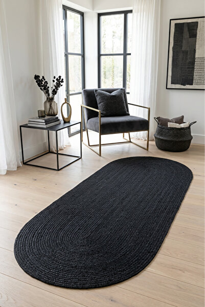 Decomia Home Silva Gerçek Jüt Hasır Dokulu El Yapımı Dokuma Oval Salon Halısı...