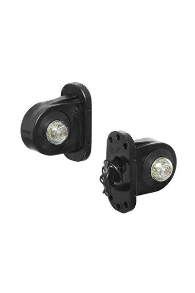 RapidAuto Lampa gabarit auto 12V/ 24V cu LED, rotunda Rosu - Alb, 97x68mm, cu...