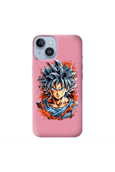 Other Apple iPhone 14 Anime Goku Pink Colored Silicone TPU Θήκη