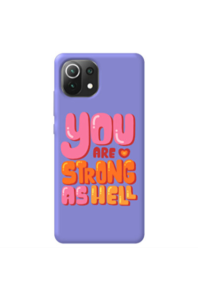 Other Xiaomi Mi 11 Lite You are Love Strong Purple Colored Silicone TPU Θήκη