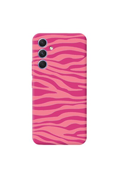 Other Samsung A54 Pink Zebra Fuchsia Colored Silicone TPU Θήκη