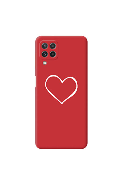 Other Samsung A22 4G White heart Red Colored Silicone TPU Θήκη