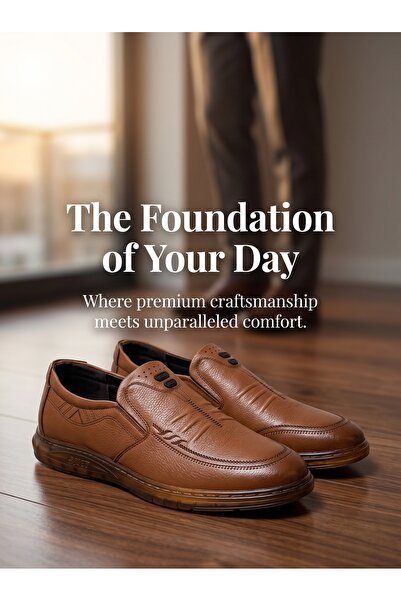 SAUDI STEPS 100% Top-Grain Genuine Leather Men Slip-On Loafers, Ergonomic Cus...