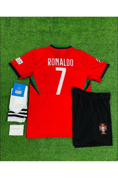 BYSPORTAKUS Portekiz 2024-25 Sezonu Cristiano Ronaldo Iç Saha Çocuk Forması 2...