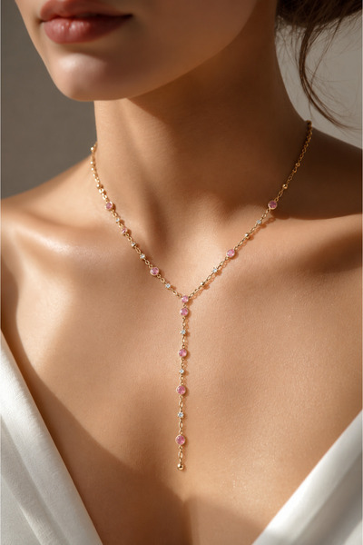 Noveria Studio Aura Collection Roselle 3'ü 1 Arada Gold Pembe Zirkon Dönüştür...