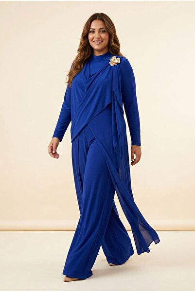 Ahsen Jumpsuit Dress with Brooch Detail 26Yelb8754